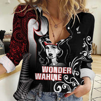 New Zealand Aotearoa Mana Wahine Women Casual Shirt LT05 Female Black - Polynesian Pride