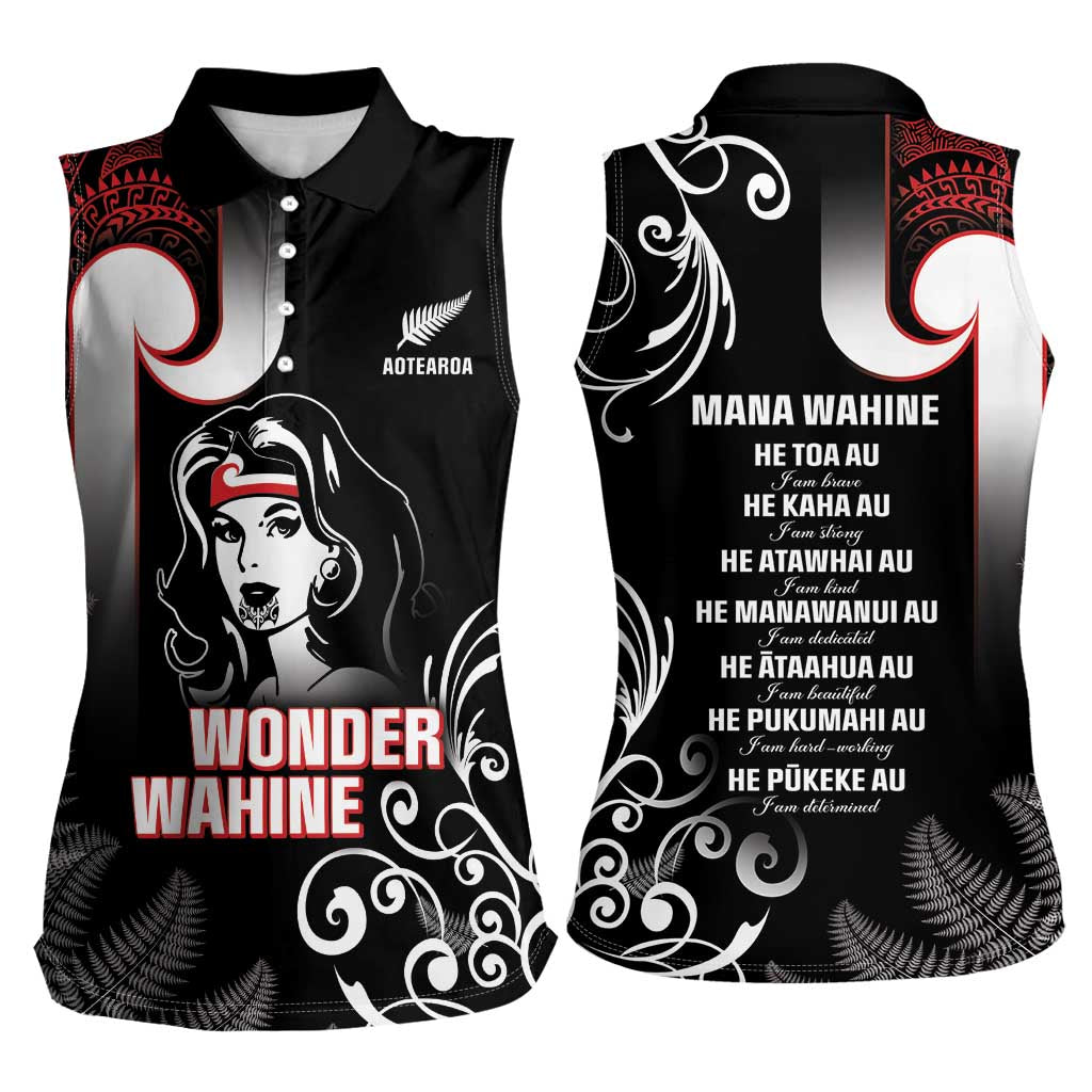 New Zealand Aotearoa Mana Wahine Women Sleeveless Polo Shirt LT05 - Polynesian Pride