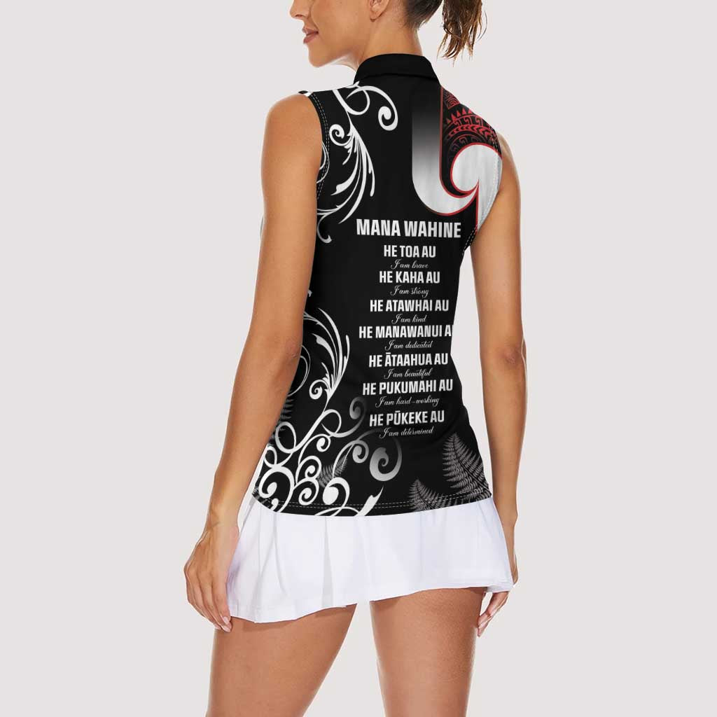 New Zealand Aotearoa Mana Wahine Women Sleeveless Polo Shirt LT05 - Polynesian Pride