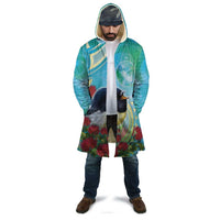 New Zealand Tomtit Cloak Maori Koru With Pohutukawa Galaxy Style - Polynesian Pride