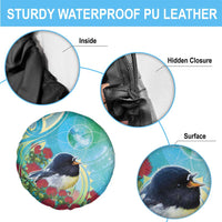 New Zealand Tomtit Spare Tire Cover Maori Koru With Pohutukawa Galaxy Style - Polynesian Pride