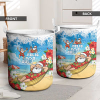 Guam Christmas Laundry Basket Felis Pasgua Chilling Santa - Polynesian Pride