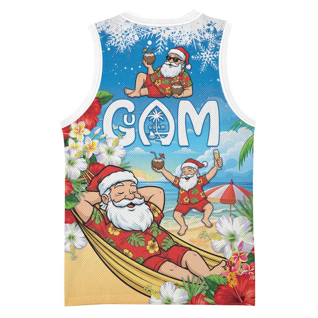 Guam Christmas Basketball Jersey Felis Pasgua Chilling Santa - Polynesian Pride