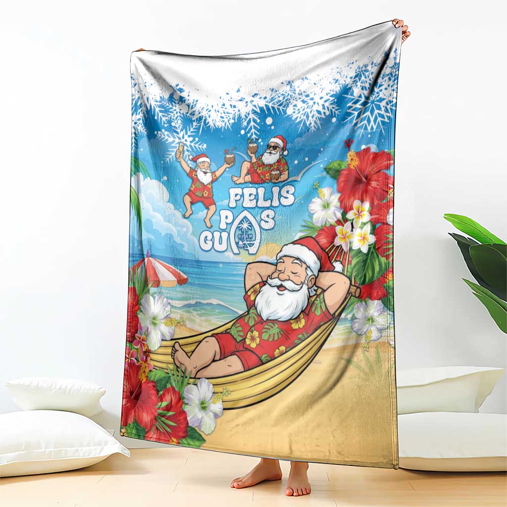 Guam Christmas Blanket Felis Pasgua Chilling Santa - Polynesian Pride
