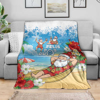 Guam Christmas Blanket Felis Pasgua Chilling Santa - Polynesian Pride