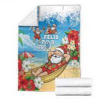 Guam Christmas Blanket Felis Pasgua Chilling Santa - Polynesian Pride