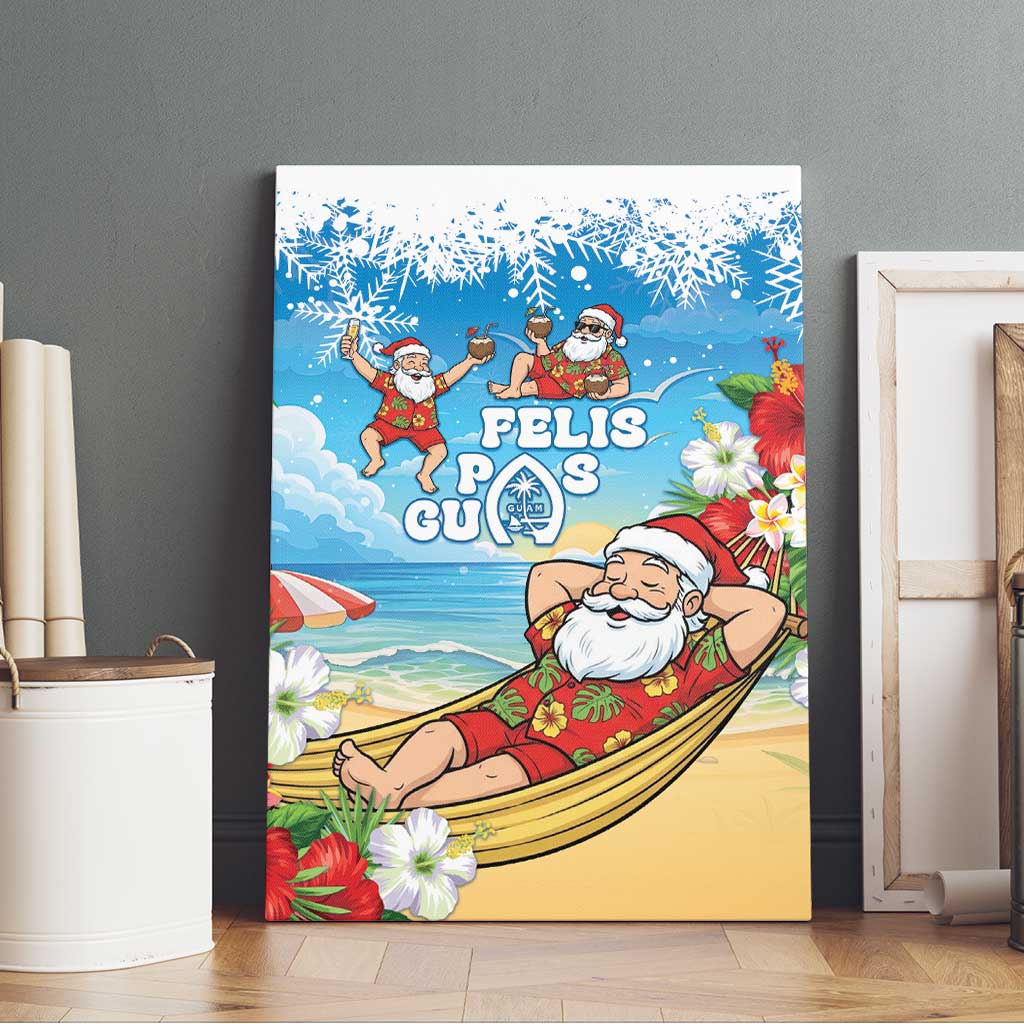 Guam Christmas Canvas Wall Art Felis Pasgua Chilling Santa - Polynesian Pride