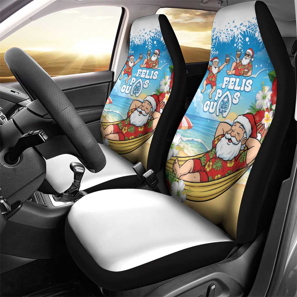 Guam Christmas Car Seat Cover Felis Pasgua Chilling Santa - Polynesian Pride