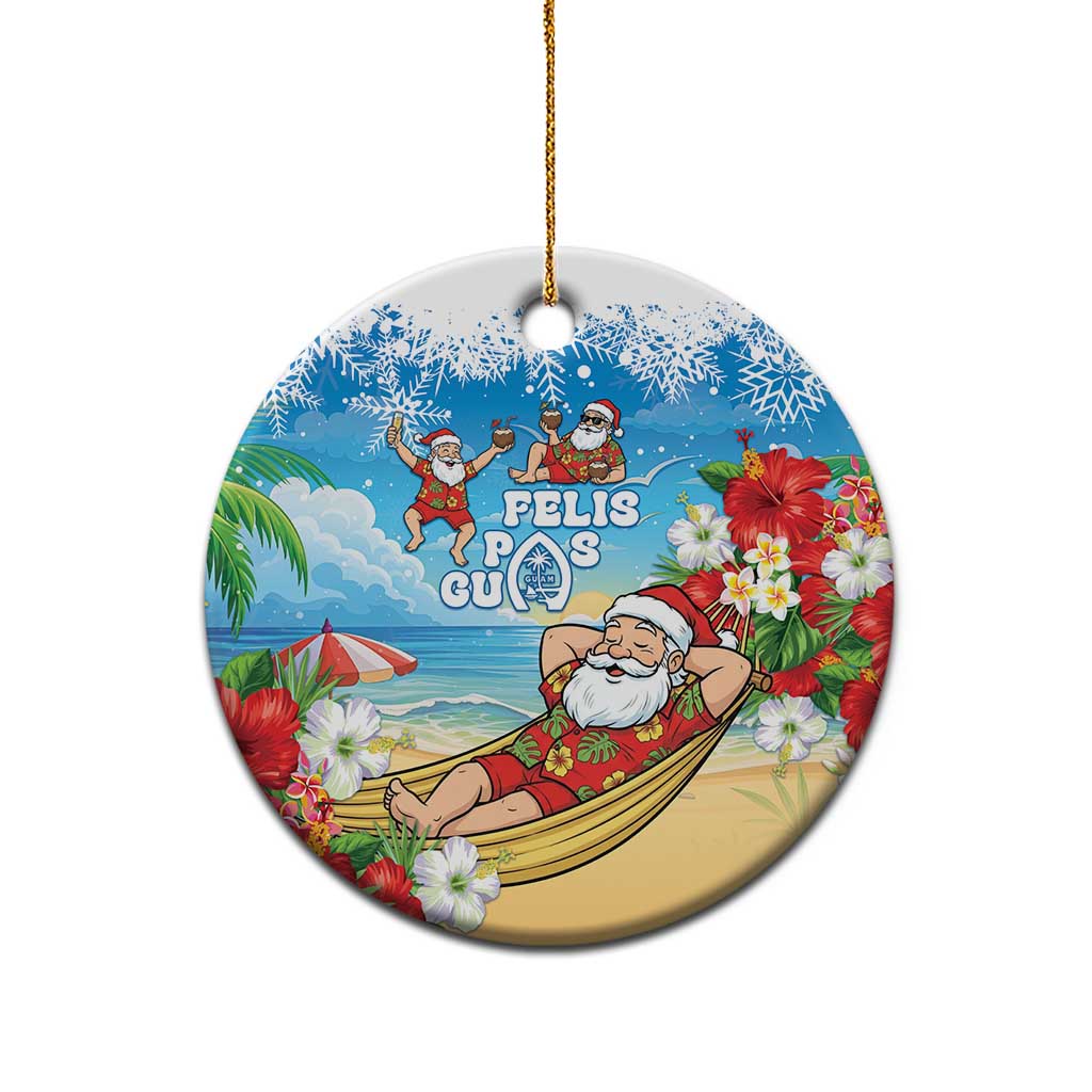 Guam Christmas Ceramic Ornament Felis Pasgua Chilling Santa - Polynesian Pride