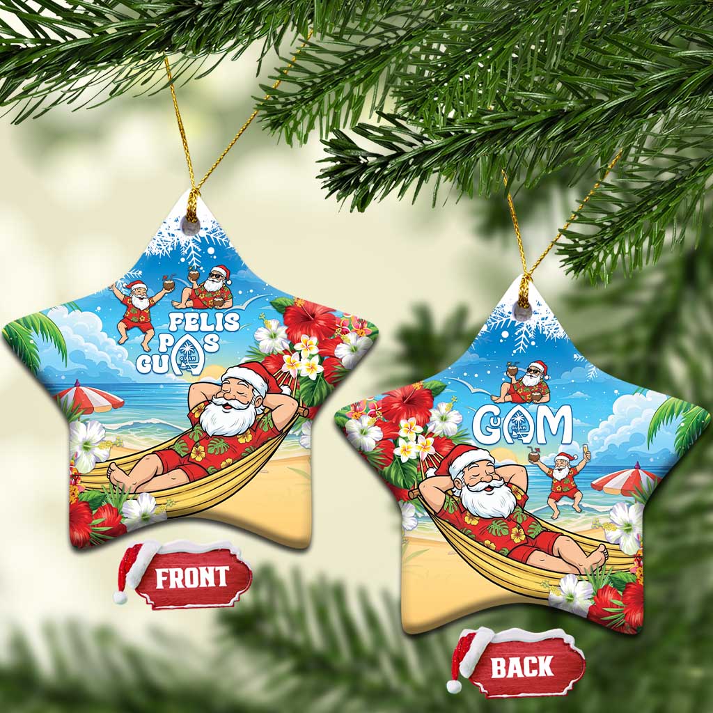 Guam Christmas Ceramic Ornament Felis Pasgua Chilling Santa - Polynesian Pride