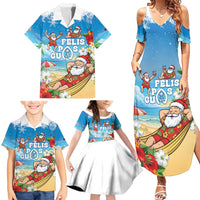 Guam Christmas Family Matching Summer Maxi Dress and Hawaiian Shirt Felis Pasgua Chilling Santa - Polynesian Pride