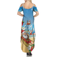 Guam Christmas Family Matching Summer Maxi Dress and Hawaiian Shirt Felis Pasgua Chilling Santa - Polynesian Pride