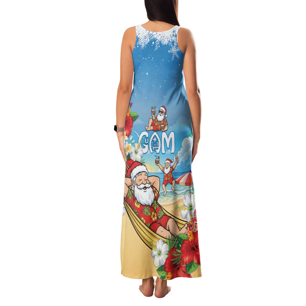 Guam Christmas Family Matching Tank Maxi Dress and Hawaiian Shirt Felis Pasgua Chilling Santa - Polynesian Pride