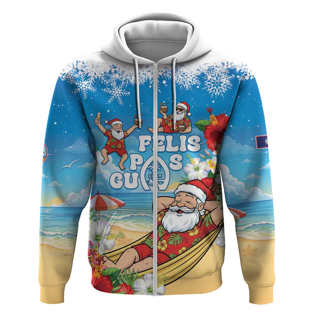 Guam Christmas Hoodie Felis Pasgua Chilling Santa - Polynesian Pride