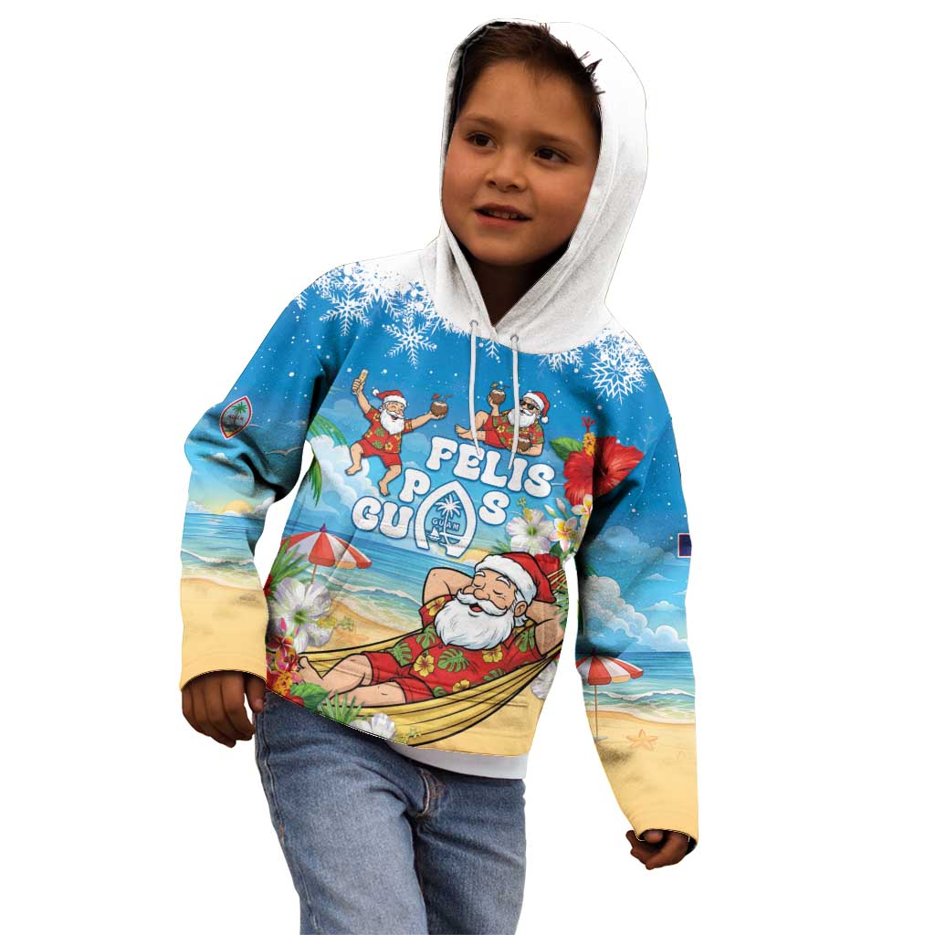 Guam Christmas Kid Hoodie Felis Pasgua Chilling Santa - Polynesian Pride
