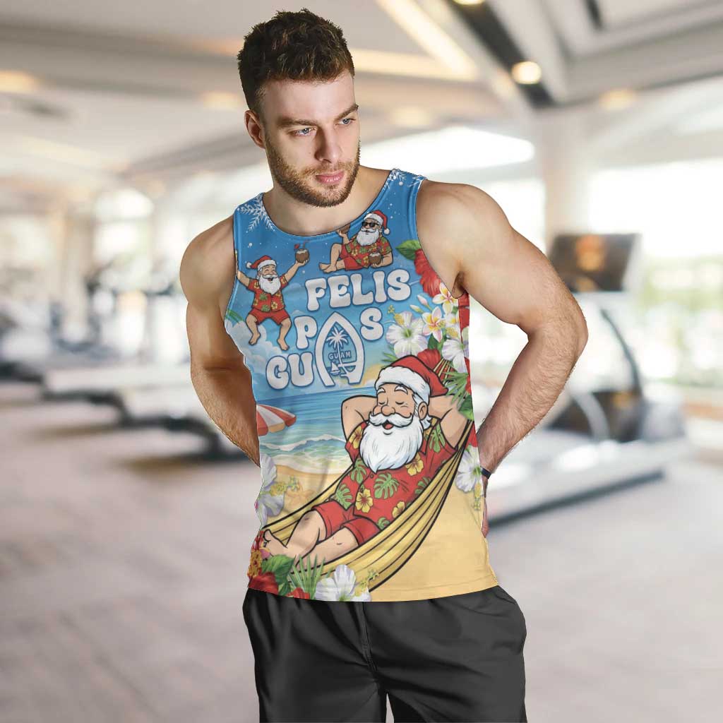 Guam Christmas Men Tank Top Felis Pasgua Chilling Santa - Polynesian Pride