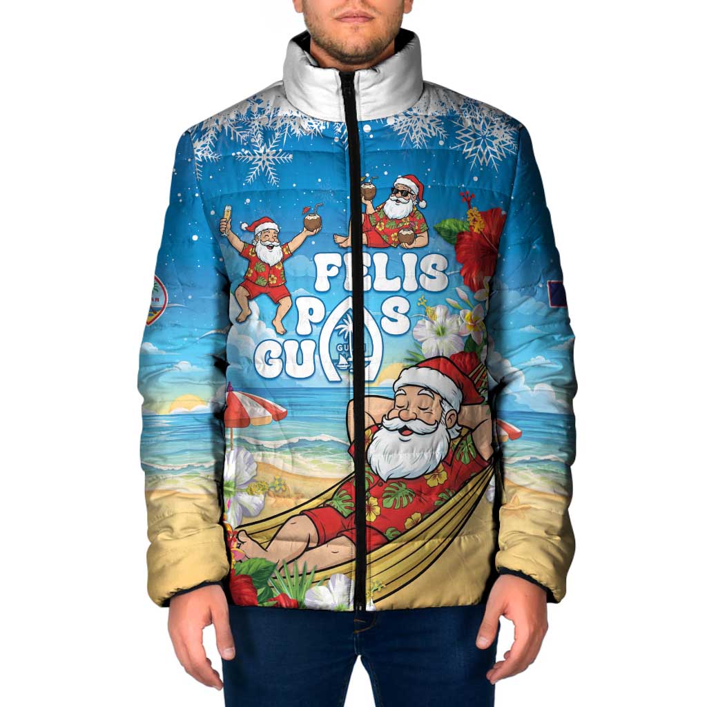 Guam Christmas Padded Jacket Felis Pasgua Chilling Santa - Polynesian Pride