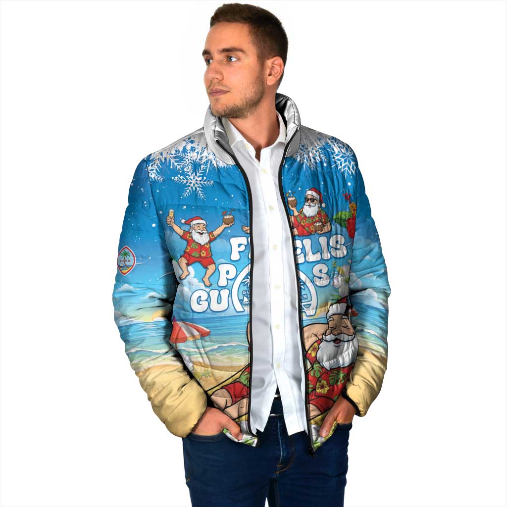 Guam Christmas Padded Jacket Felis Pasgua Chilling Santa - Polynesian Pride