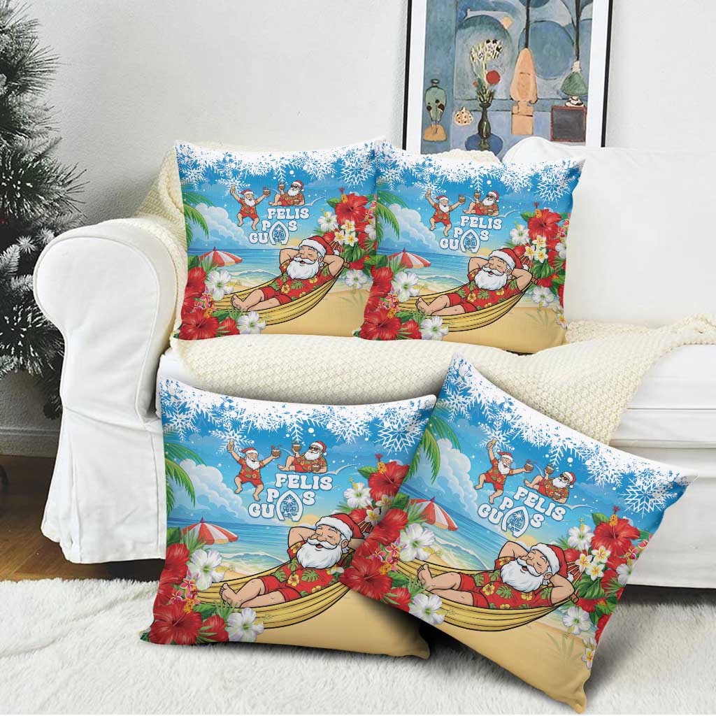 Guam Christmas Pillow Cover Felis Pasgua Chilling Santa - Polynesian Pride