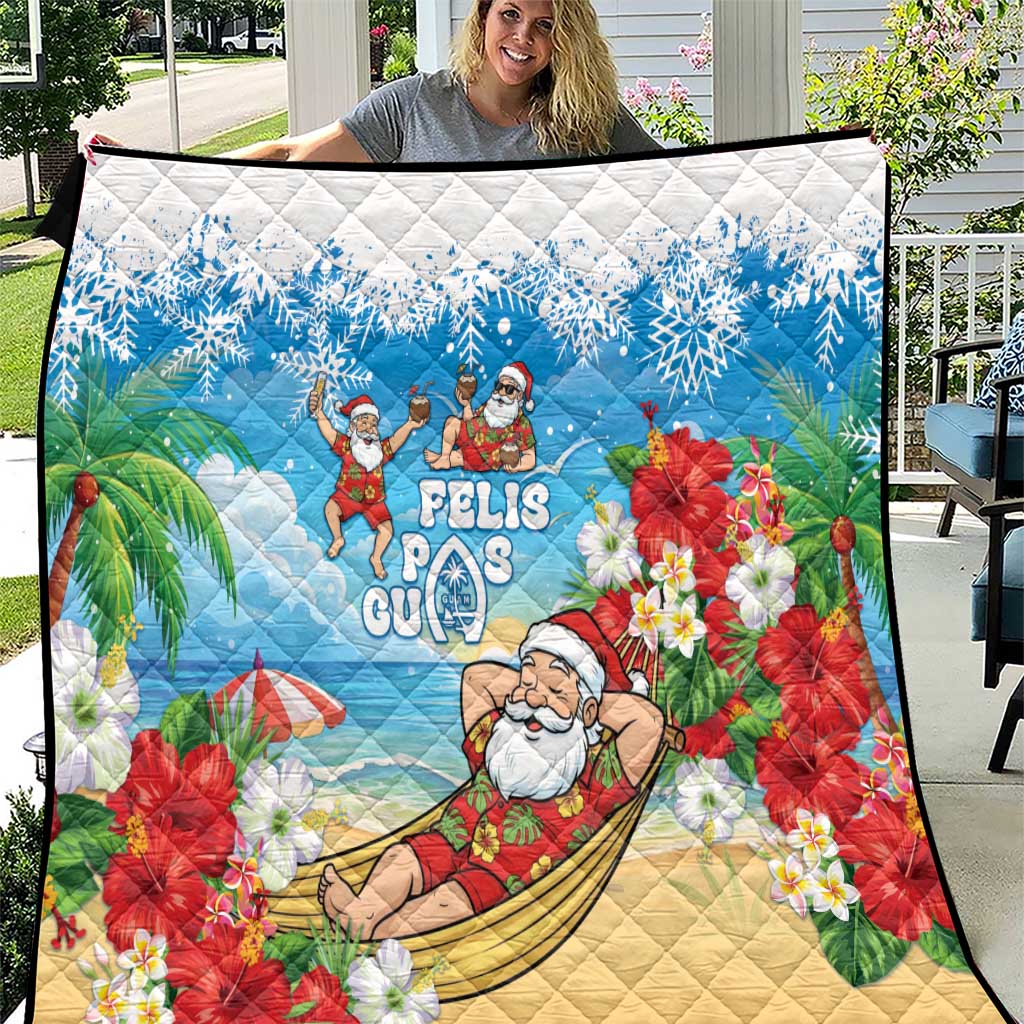 Guam Christmas Quilt Felis Pasgua Chilling Santa - Polynesian Pride