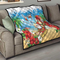 Guam Christmas Quilt Felis Pasgua Chilling Santa - Polynesian Pride