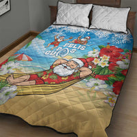 Guam Christmas Quilt Bed Set Felis Pasgua Chilling Santa - Polynesian Pride