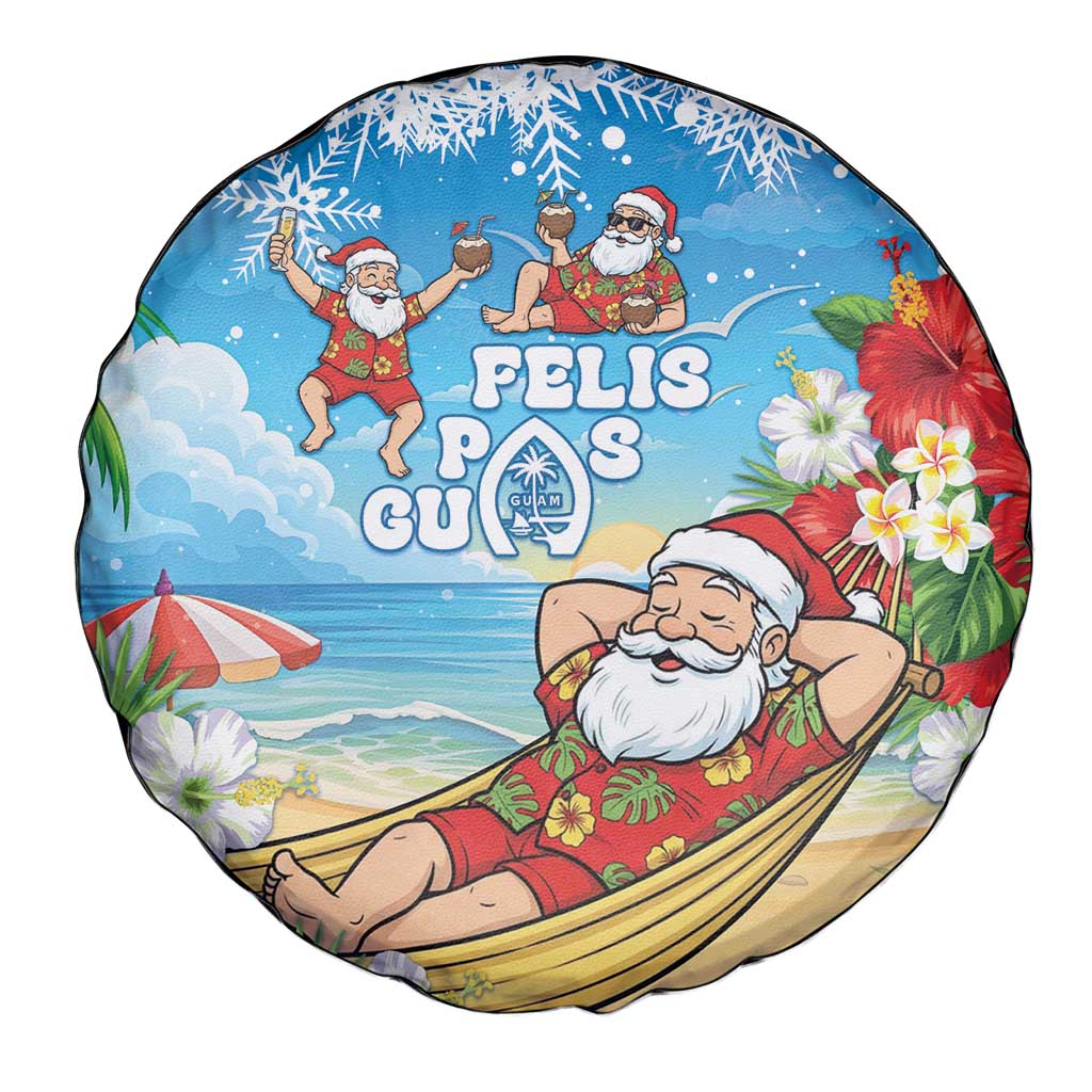 Guam Christmas Spare Tire Cover Felis Pasgua Chilling Santa - Polynesian Pride