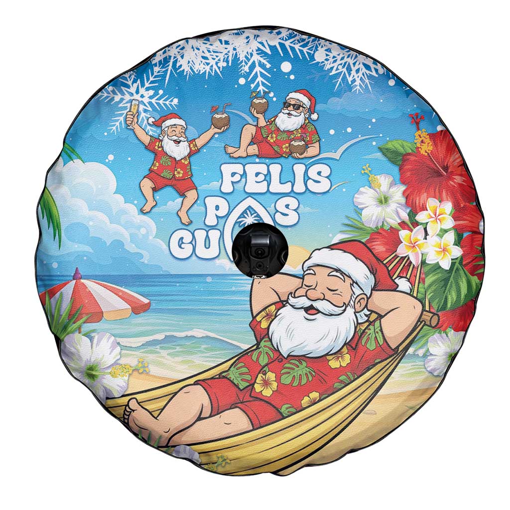 Guam Christmas Spare Tire Cover Felis Pasgua Chilling Santa - Polynesian Pride