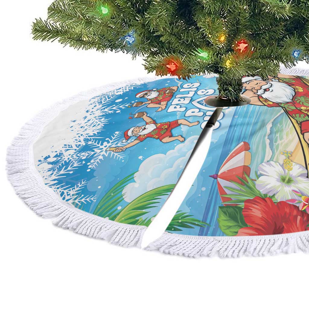 Guam Christmas Tree Skirt Felis Pasgua Chilling Santa - Polynesian Pride