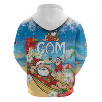 Guam Christmas Zip Hoodie Felis Pasgua Chilling Santa - Polynesian Pride