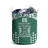 Custom Hawaii Football Laundry Basket Rainbow Warriors Tropical Vibes - Polynesian Pride
