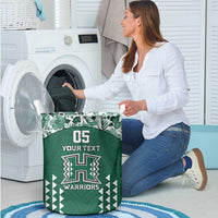 Custom Hawaii Football Laundry Basket Rainbow Warriors Tropical Vibes - Polynesian Pride