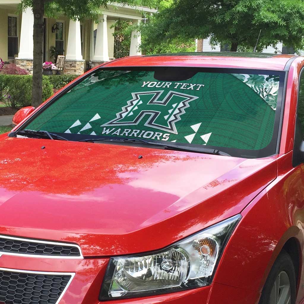 Custom Hawaii Football Auto Sun Shade Rainbow Warriors Tropical Vibes - Polynesian Pride