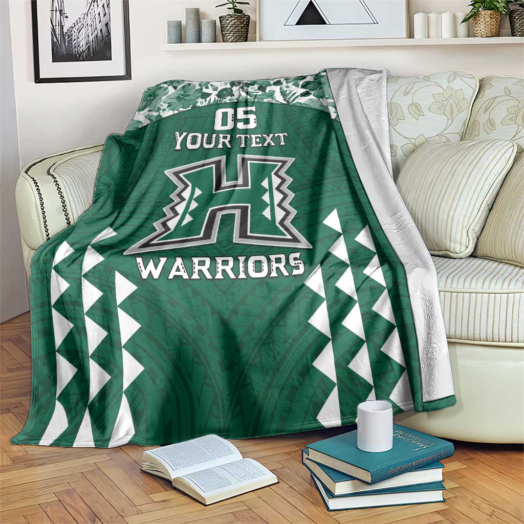 Custom Hawaii Football Blanket Rainbow Warriors Tropical Vibes - Polynesian Pride