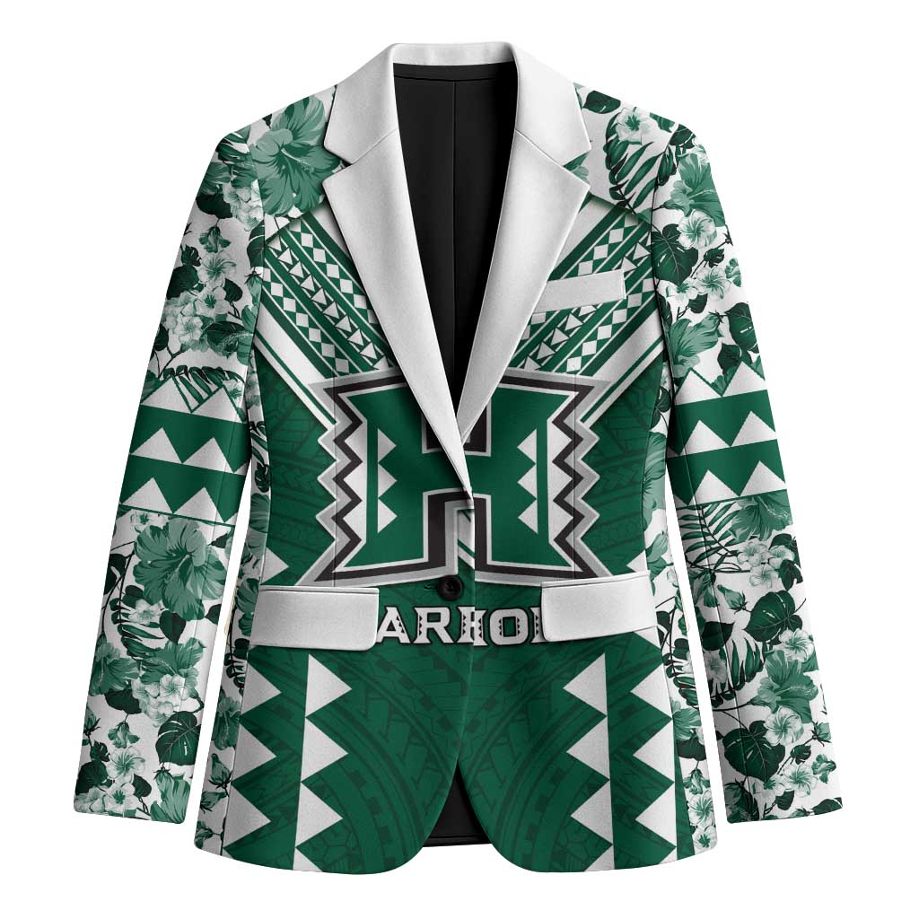 Custom Hawaii Football Blazer Rainbow Warriors Tropical Vibes - Polynesian Pride