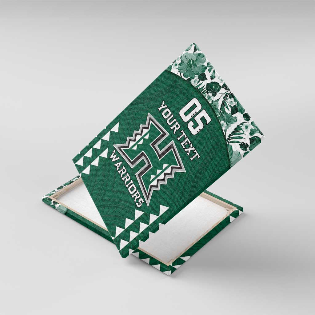 Custom Hawaii Football Canvas Wall Art Rainbow Warriors Tropical Vibes - Polynesian Pride