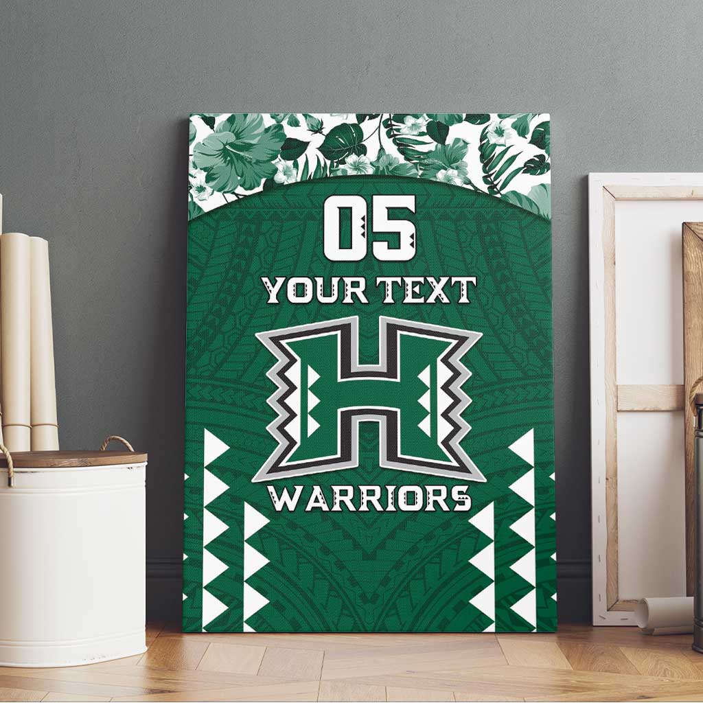 Custom Hawaii Football Canvas Wall Art Rainbow Warriors Tropical Vibes - Polynesian Pride