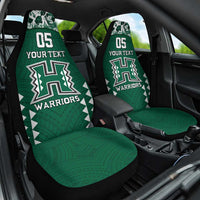 Custom Hawaii Football Car Seat Cover Rainbow Warriors Tropical Vibes - Polynesian Pride