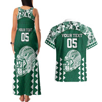 Custom Hawaii Football Couples Matching Tank Maxi Dress and Hawaiian Shirt Rainbow Warriors Tropical Vibes - Polynesian Pride