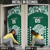 Custom Hawaii Football Door Cover Rainbow Warriors Tropical Vibes - Polynesian Pride