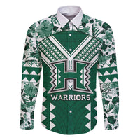 Custom Hawaii Football Family Matching Off The Shoulder Long Sleeve Dress and Hawaiian Shirt Rainbow Warriors Tropical Vibes - Polynesian Pride