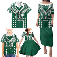 Custom Hawaii Football Family Matching Puletasi and Hawaiian Shirt Rainbow Warriors Tropical Vibes - Polynesian Pride