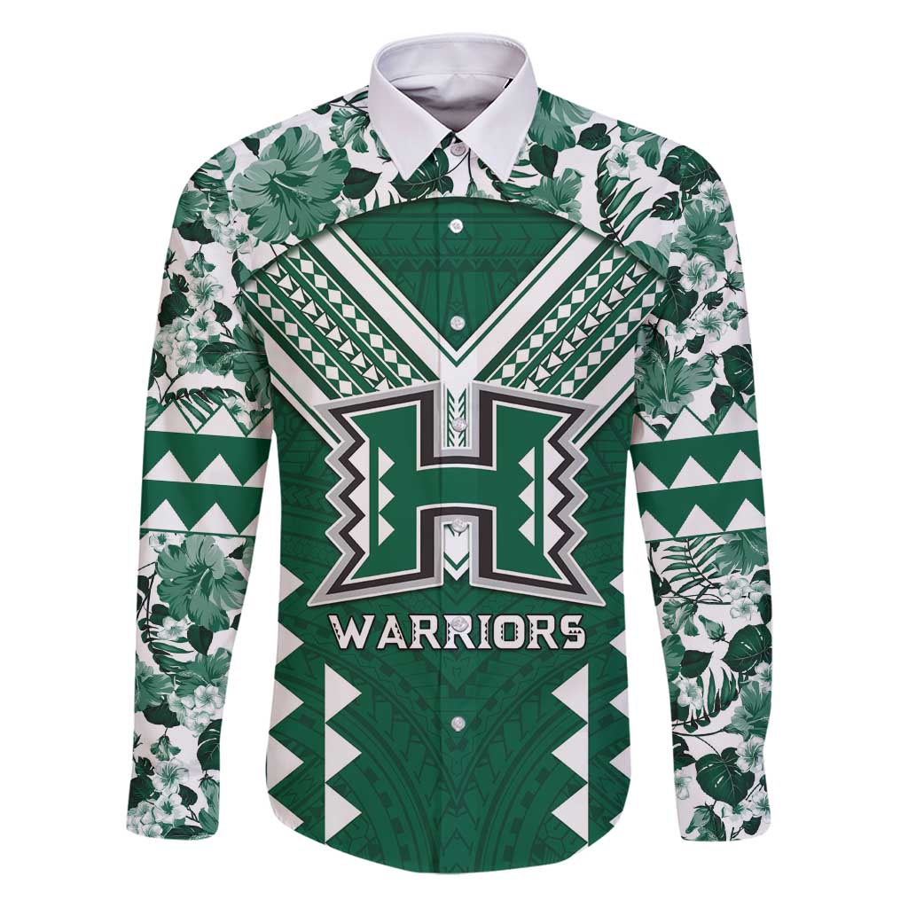 Custom Hawaii Football Family Matching Puletasi and Hawaiian Shirt Rainbow Warriors Tropical Vibes - Polynesian Pride