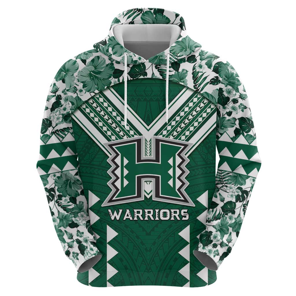 Custom Hawaii Football Hoodie Rainbow Warriors Tropical Vibes - Polynesian Pride
