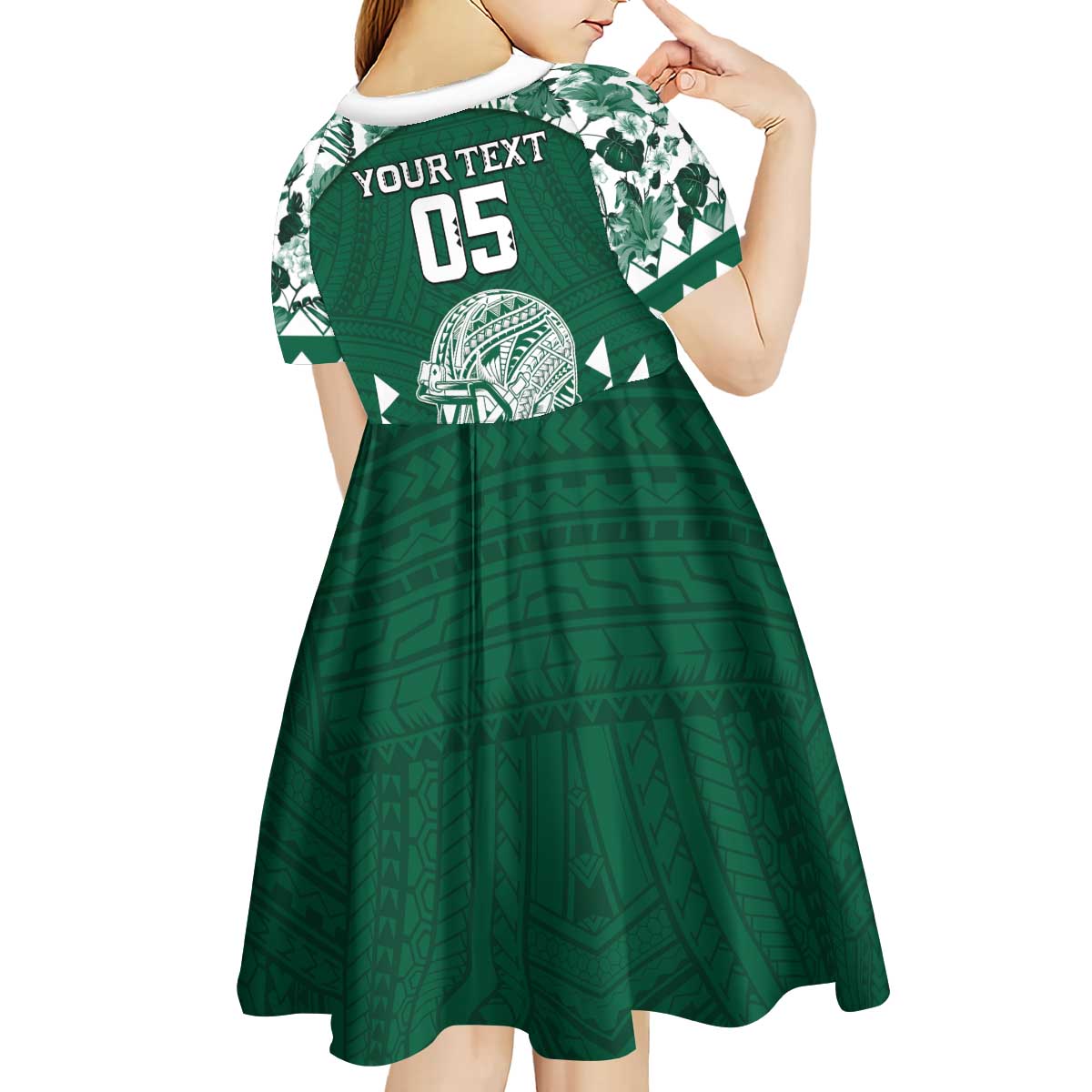 Custom Hawaii Football Kid Short Sleeve Dress Rainbow Warriors Tropical Vibes - Polynesian Pride