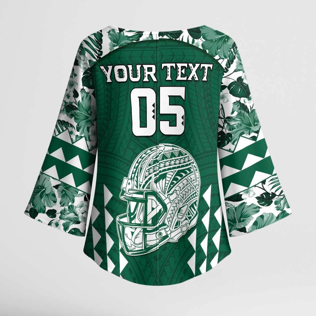 Custom Hawaii Football Kimono Sleeve Blouse Rainbow Warriors Tropical Vibes - Polynesian Pride