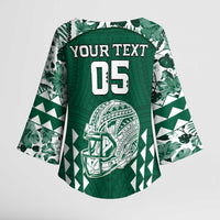 Custom Hawaii Football Kimono Sleeve Blouse Rainbow Warriors Tropical Vibes - Polynesian Pride