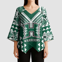 Custom Hawaii Football Kimono Sleeve Blouse Rainbow Warriors Tropical Vibes - Polynesian Pride