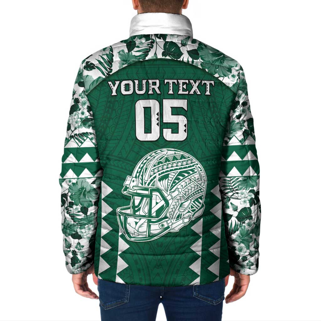 Custom Hawaii Football Padded Jacket Rainbow Warriors Tropical Vibes - Polynesian Pride