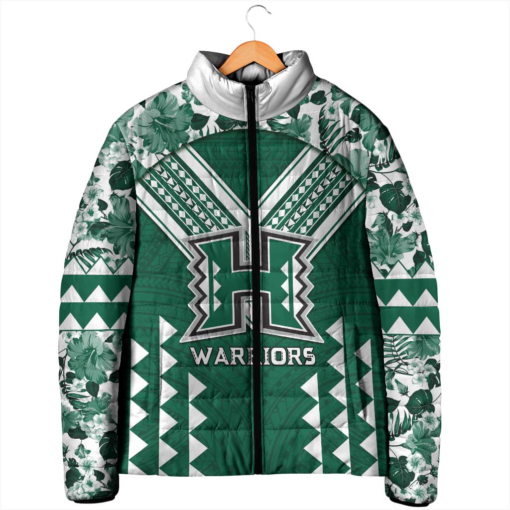 Custom Hawaii Football Padded Jacket Rainbow Warriors Tropical Vibes - Polynesian Pride